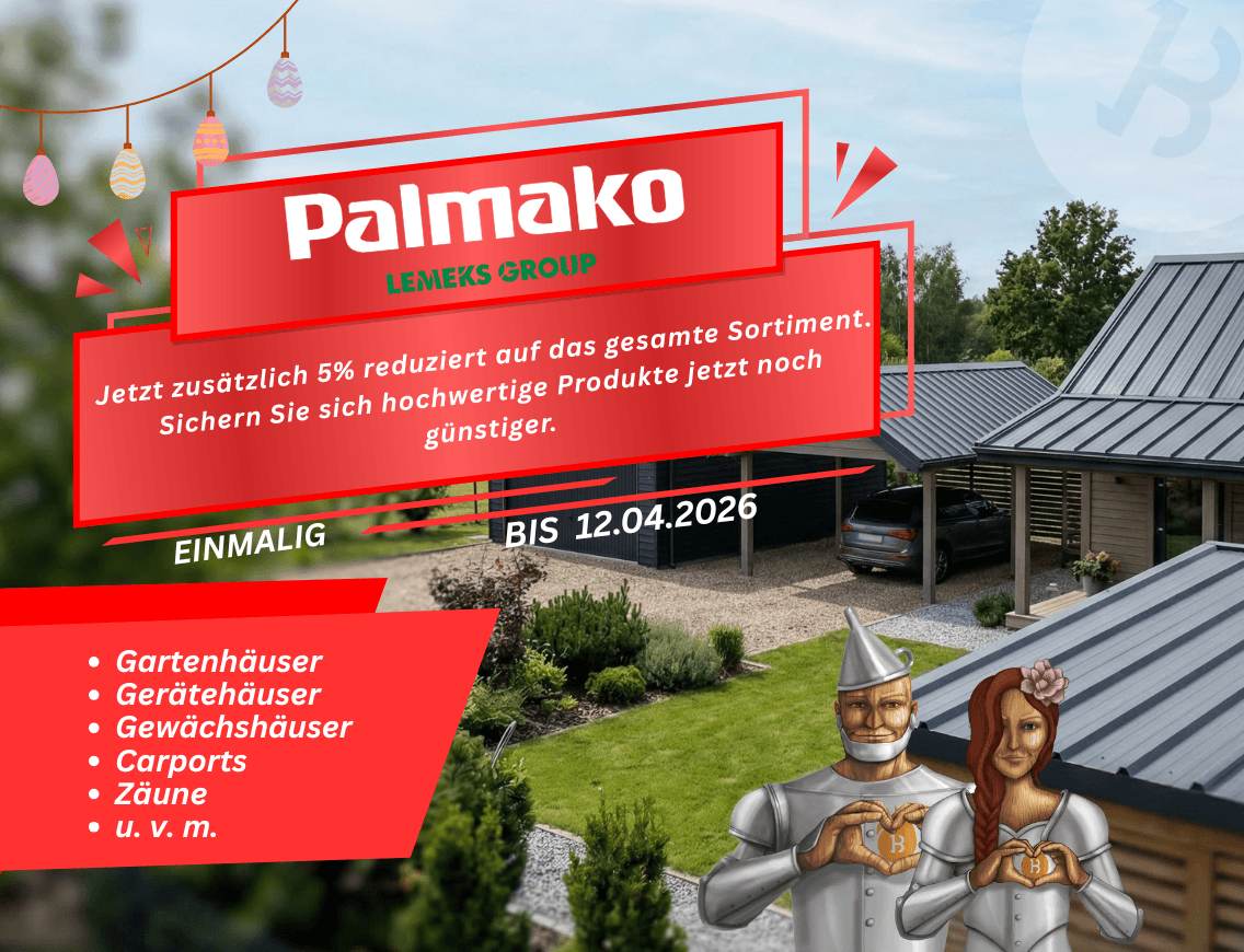 Palmako Aktion – 5% Rabatt auf das gesamte Sortiment bis 12.04.2026